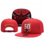 Gorra Chicago Bulls Mitchell & Ness 50th Anniversary Snapback Rojo