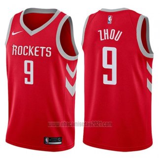 Camiseta Houston Rockets Zhou Qi #9 Swingman 2017-18 Rojo