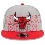 Gorra Chicago Bulls 2023 NBA Draft 9FIFTY Snapback Gris Rojo