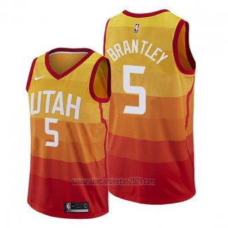 Camiseta Utah Jazz Jarrell Brantley #5 Ciudad 2019-20 Naranja