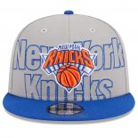 Gorra New York Knicks 2023 NBA Draft 9FIFTY Snapback Gris Azul