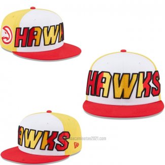 Gorra Atlanta Hawks 9FIFTY Blanco Amarillo Rojo