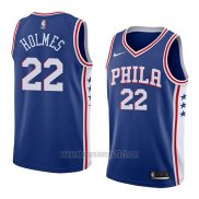 Camiseta Philadelphia 76ers Richaun Holmes #22 Icon 2018 Azul