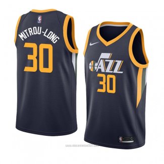 Camiseta Utah Jazz Naz Mitrou-Long #30 Icon 2018 Azul