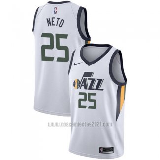 Camiseta Utah Jazz Raul Neto #25 Association 2017-18 Blanco