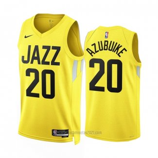 Camiseta Utah Jazz Udoka Azubuike #20 Icon 2022-23 Amarillo