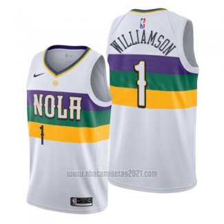 Camiseta New Orleans Pelicans Zion Williamson #1 Ciudad 2019-20 Blanco