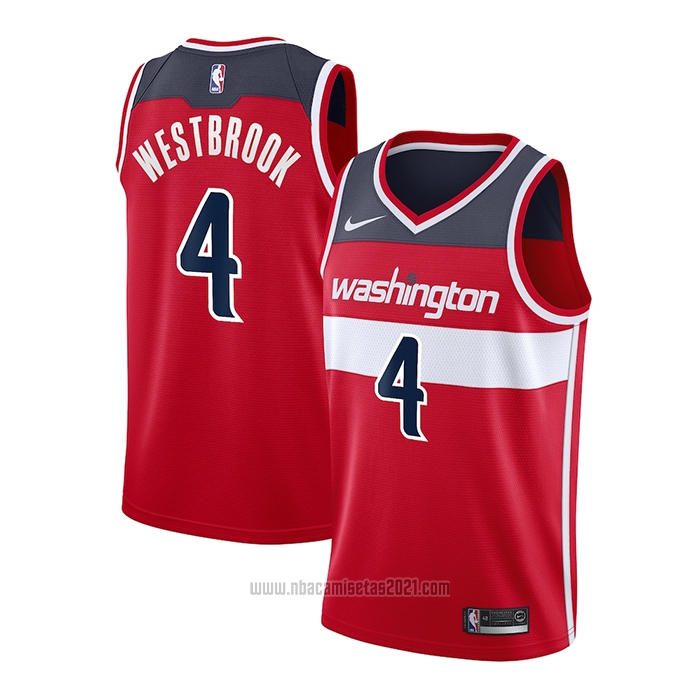 Camiseta Washington Wizards Russell Westbrook #4 Icon 2020-21 Rojo Baratas